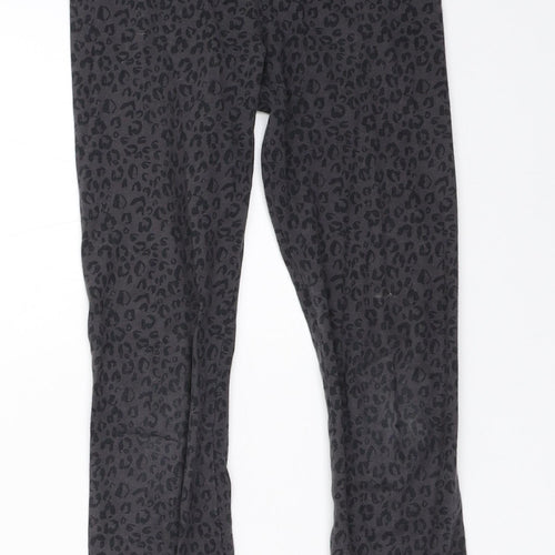 F&F Girls Grey Animal Print  Capri Trousers Size 7-8 Years - leggings