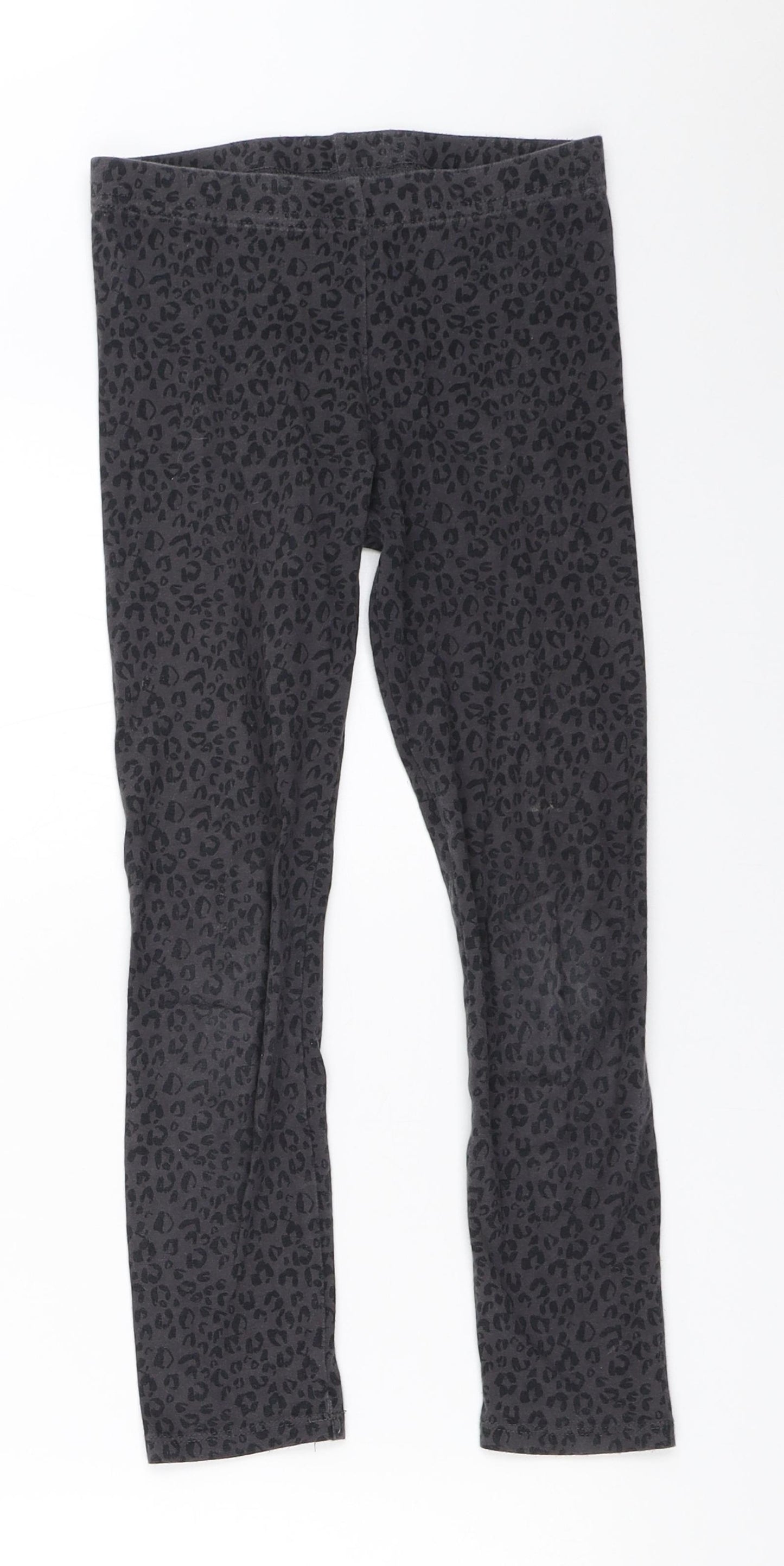 F&F Girls Grey Animal Print  Capri Trousers Size 7-8 Years - leggings