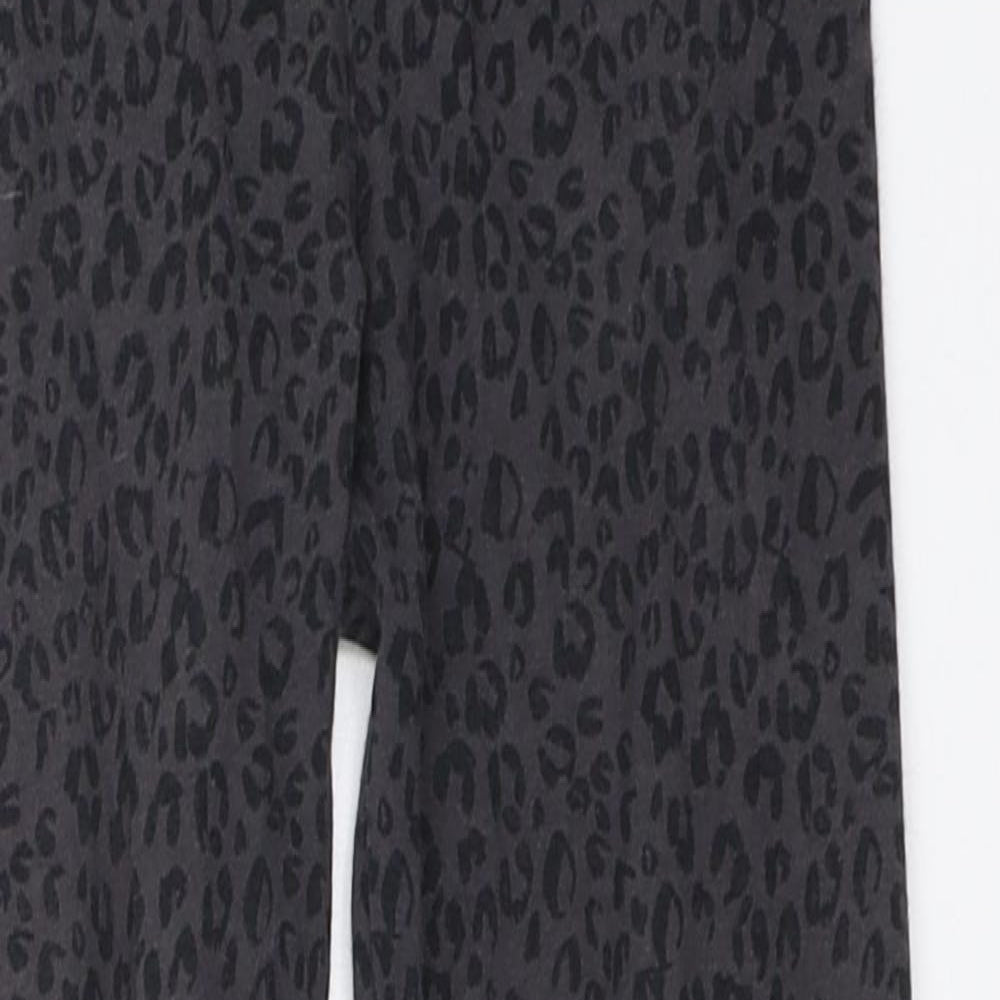 F&F Girls Grey Animal Print  Capri Trousers Size 7-8 Years - leggings