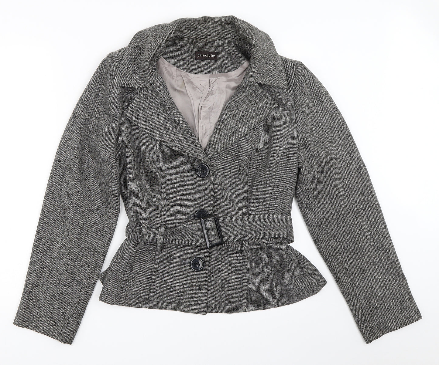 Principles Womens Grey   Overcoat Coat Size 14