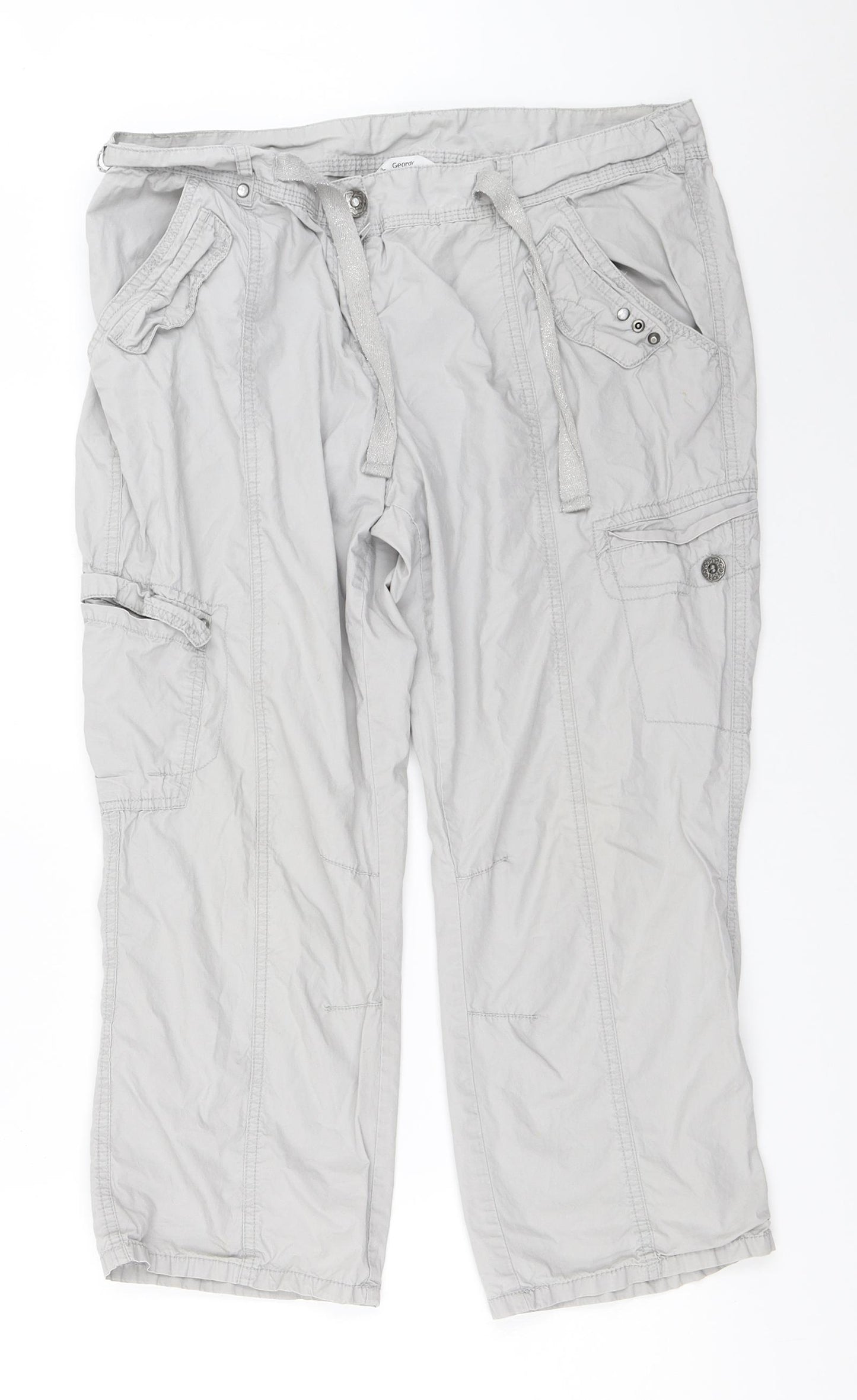 George Womens Grey   Cropped Trousers Size 16 L24 in