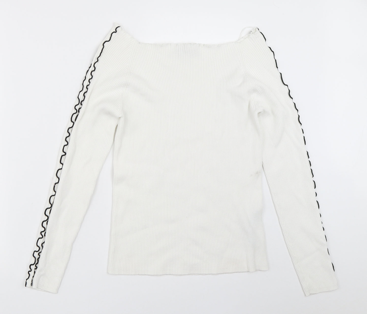Zara Womens White   Pullover Jumper Size L