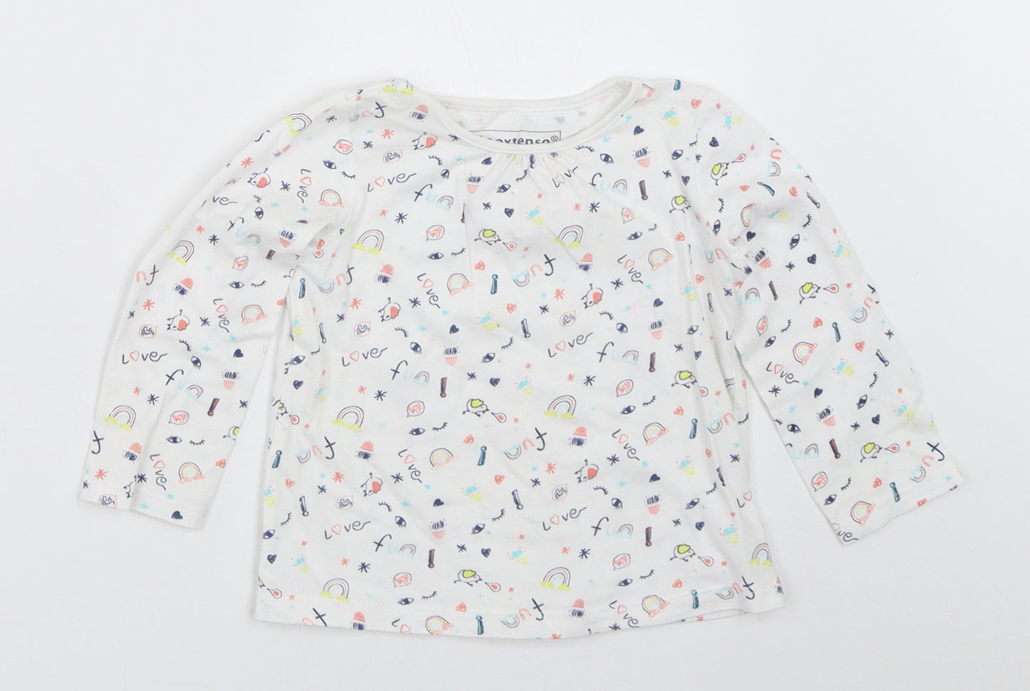 In Extenso Girls White   Basic T-Shirt Size 12 Months