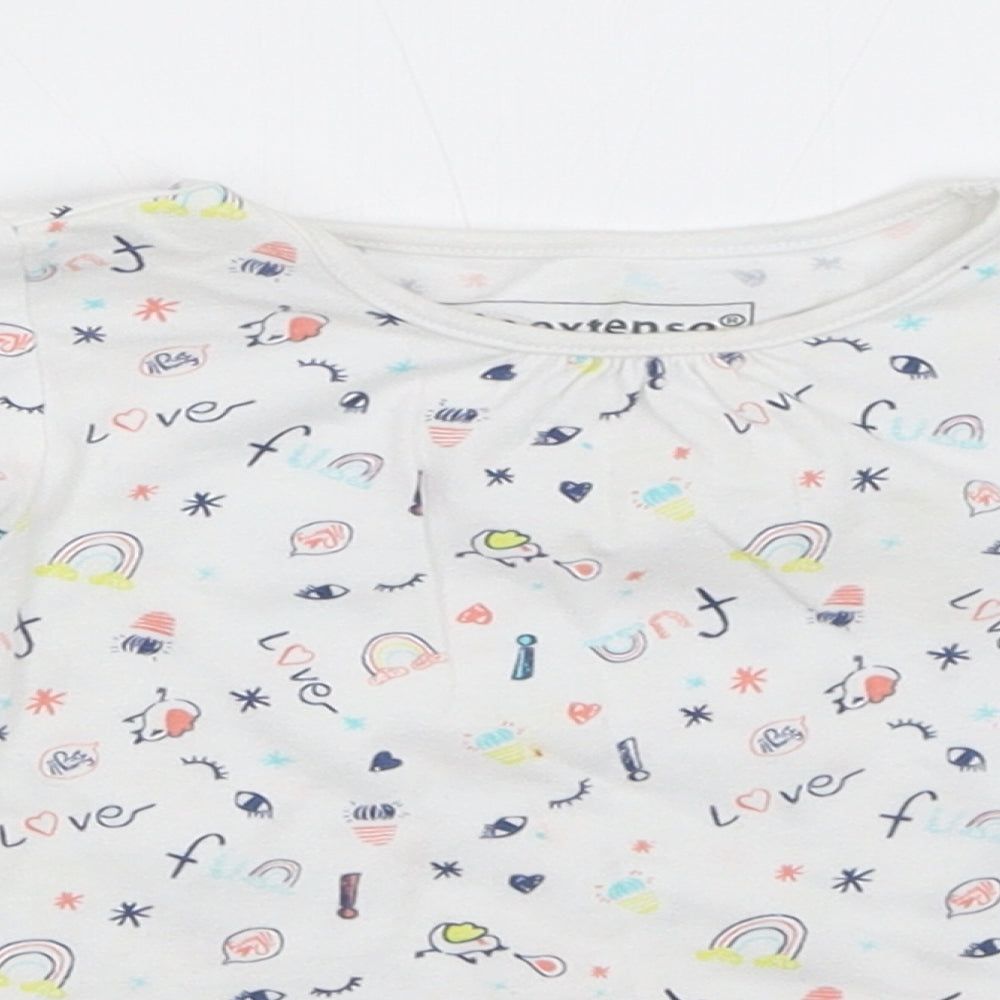In Extenso Girls White   Basic T-Shirt Size 12 Months