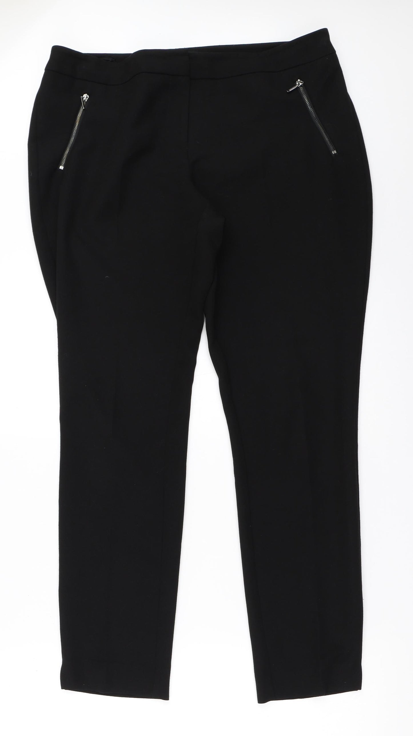 F&F Womens Black   Trousers  Size 14 L29 in