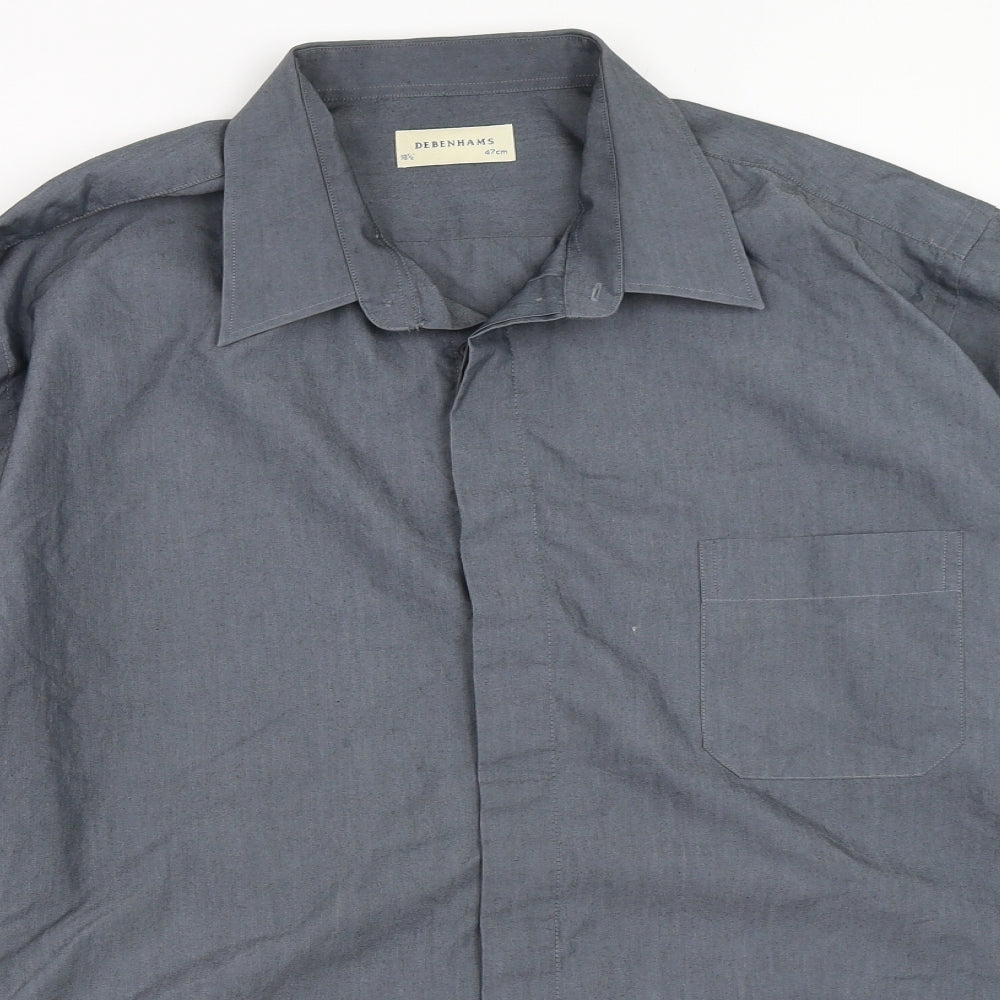 Debenhams Mens Grey    Button-Up Size 18.5