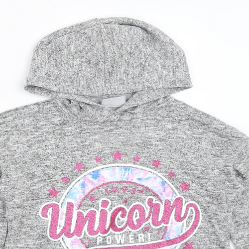 Matalan Girls Grey   Pullover Hoodie Size 10 Years