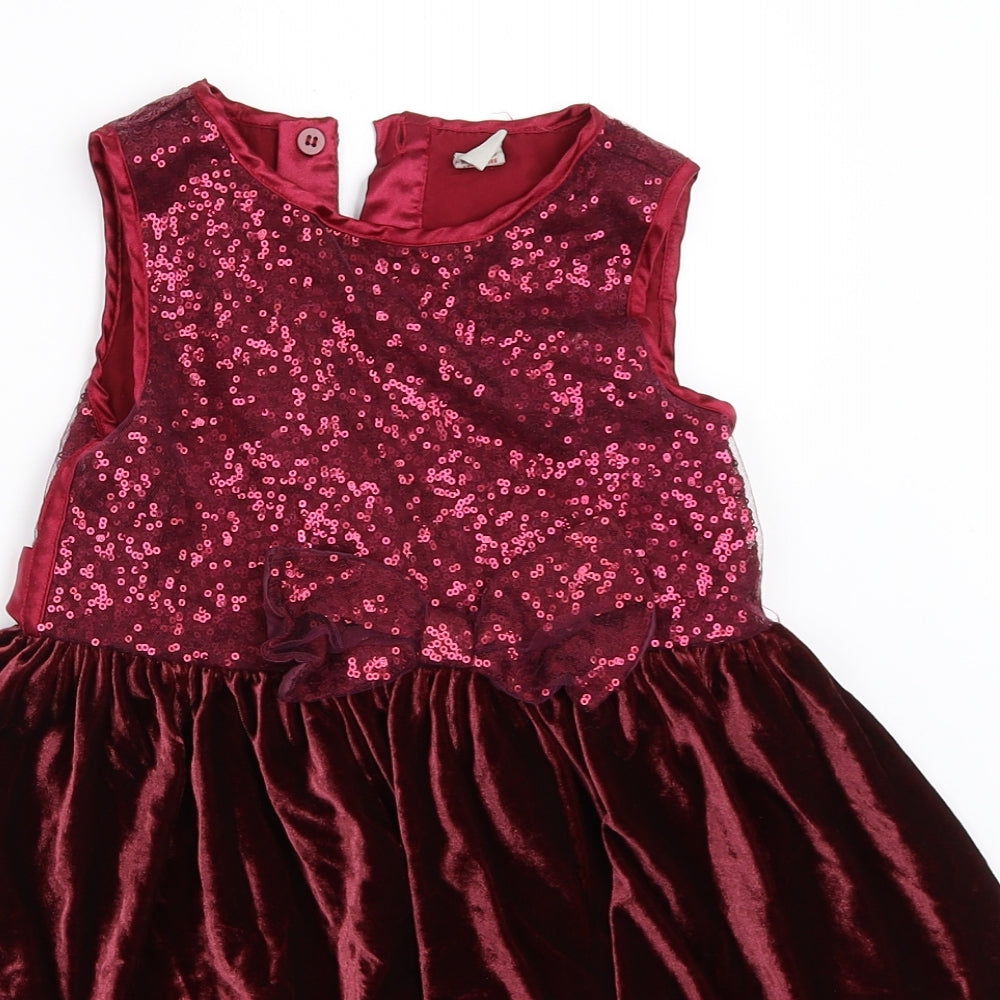 TU Girls Red   Fit & Flare  Size 5-6 Years