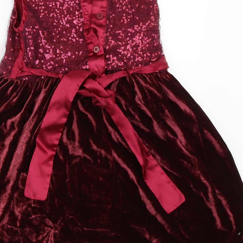 TU Girls Red   Fit & Flare  Size 5-6 Years