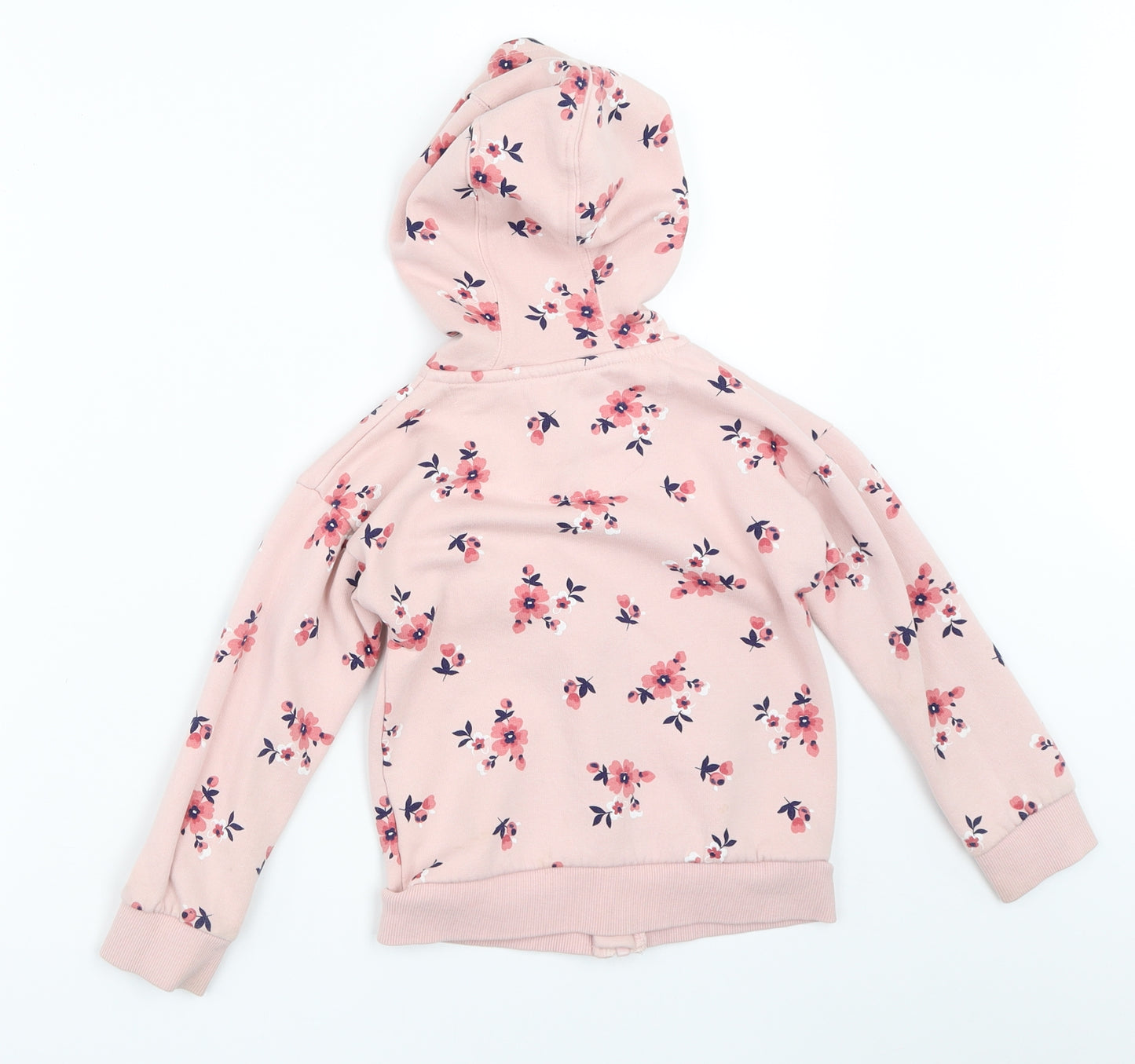 F&F Girls Pink Floral  Full Zip Hoodie Size 4-5 Years
