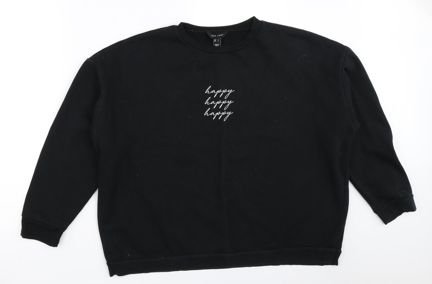 New Look Womens Black   Pullover Sweatshirt Size L