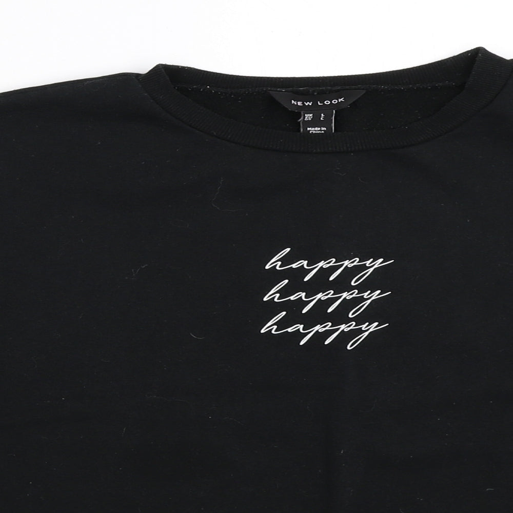 New Look Womens Black   Pullover Sweatshirt Size L