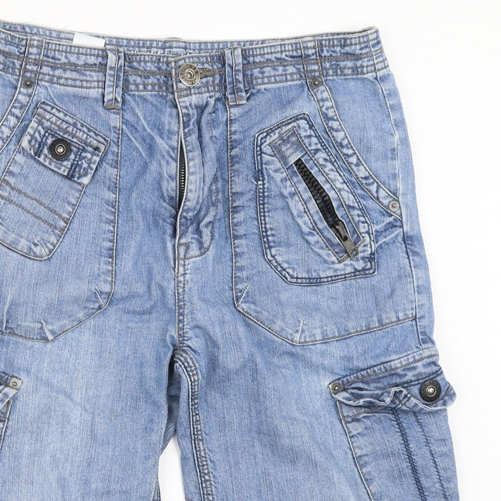River Island Mens Blue  Denim Cargo Shorts Size 32 in