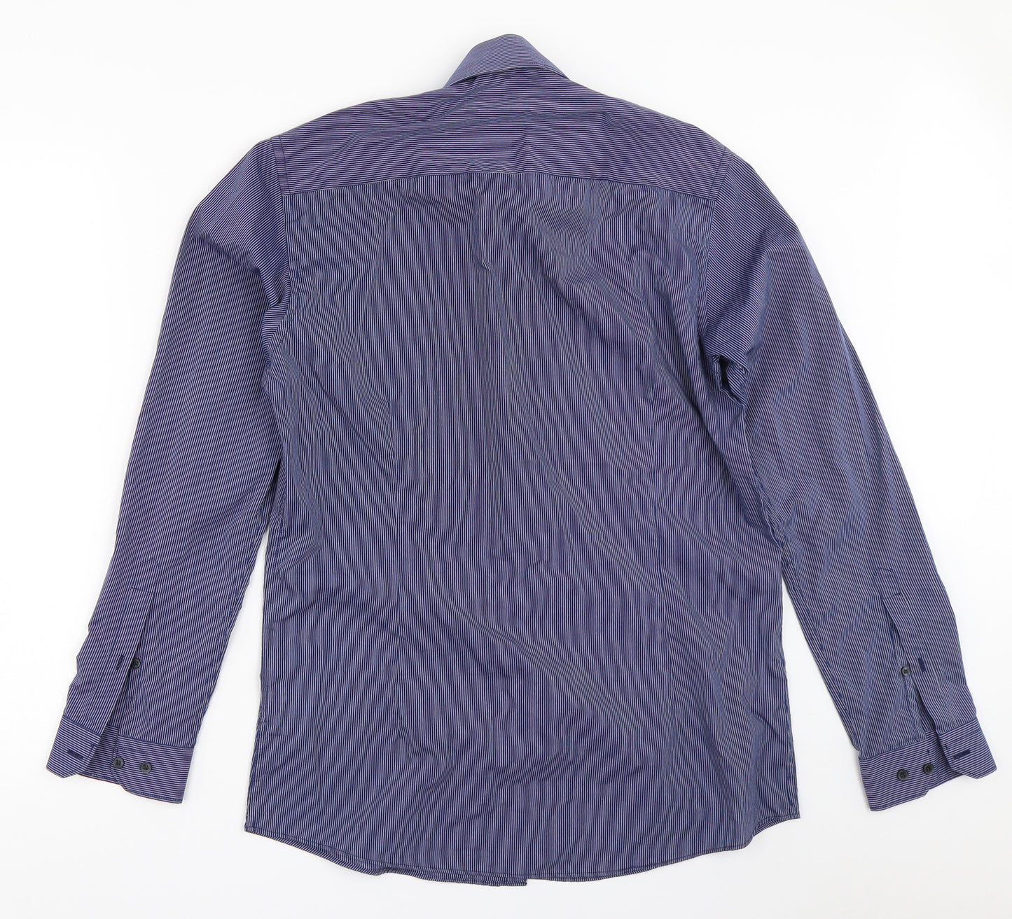Cedar Wood State Mens Blue Striped   Button-Up Size 15