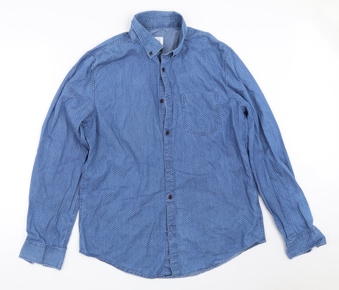 Burton Mens Blue    Button-Up Size L