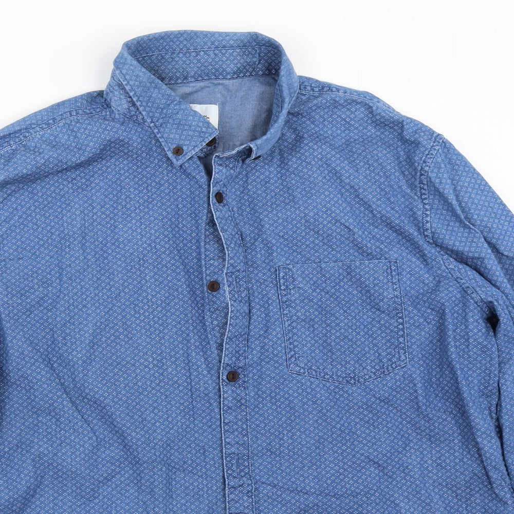Burton Mens Blue    Button-Up Size L