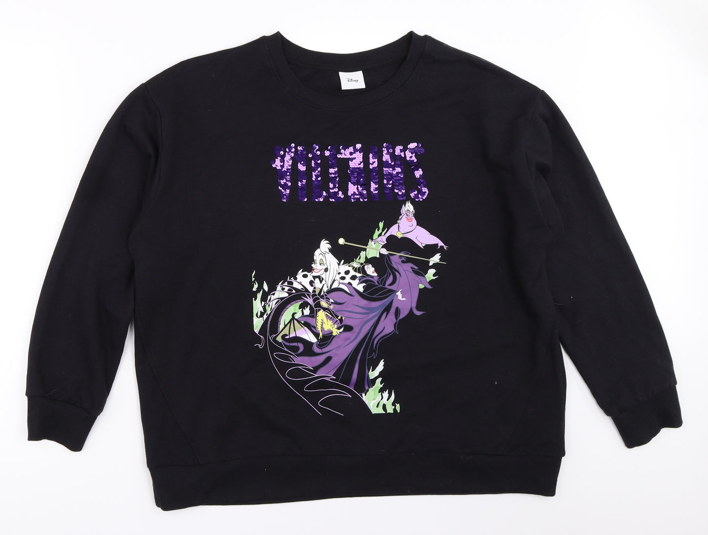TU Womens Black   Pullover Sweatshirt Size 18  - disney