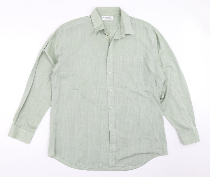 St Michael Mens Green Button-Up Size 16.5