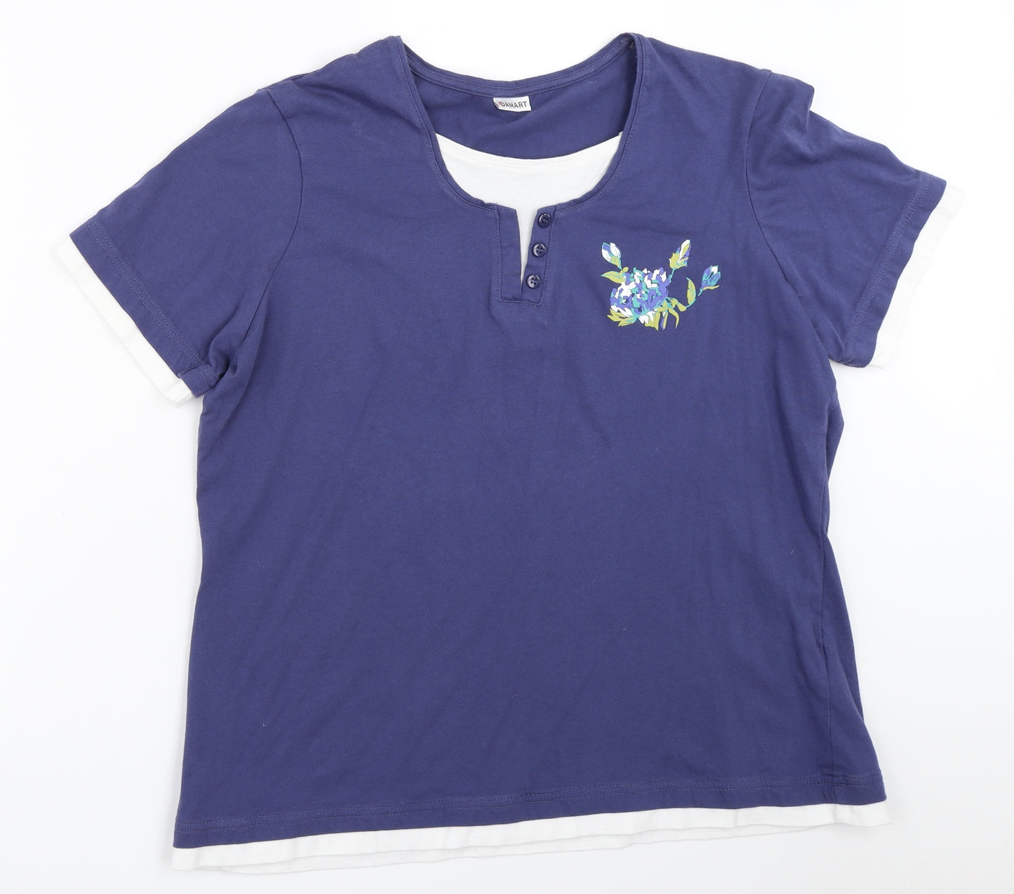 Damart Womens Blue   Basic T-Shirt Size 18