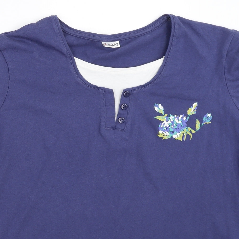 Damart Womens Blue   Basic T-Shirt Size 18