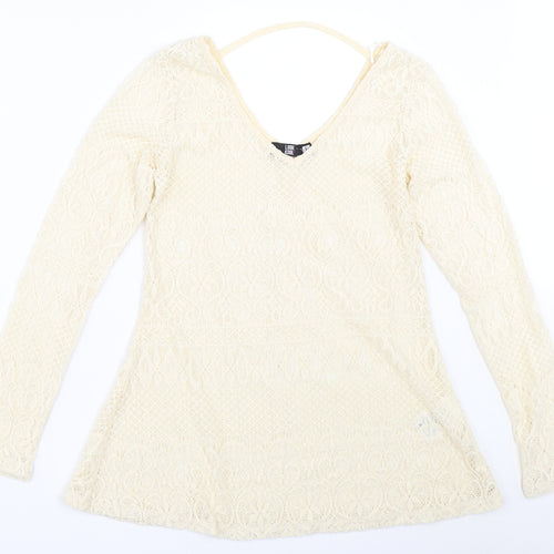 Look Kool Womens Ivory   Basic Blouse Size L