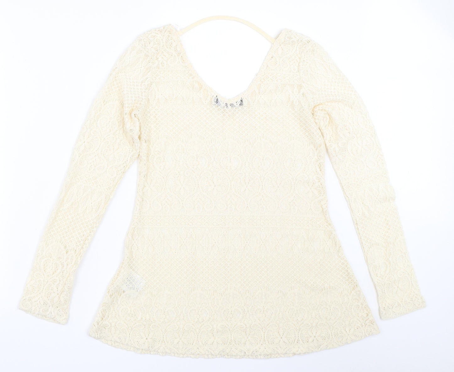 Look Kool Womens Ivory   Basic Blouse Size L