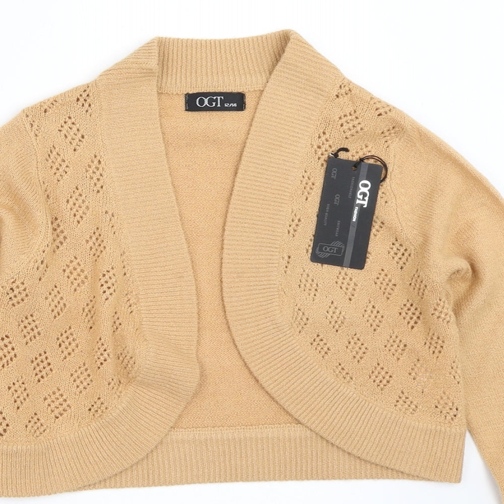 OGT Womens Beige   Cardigan Jumper Size 12