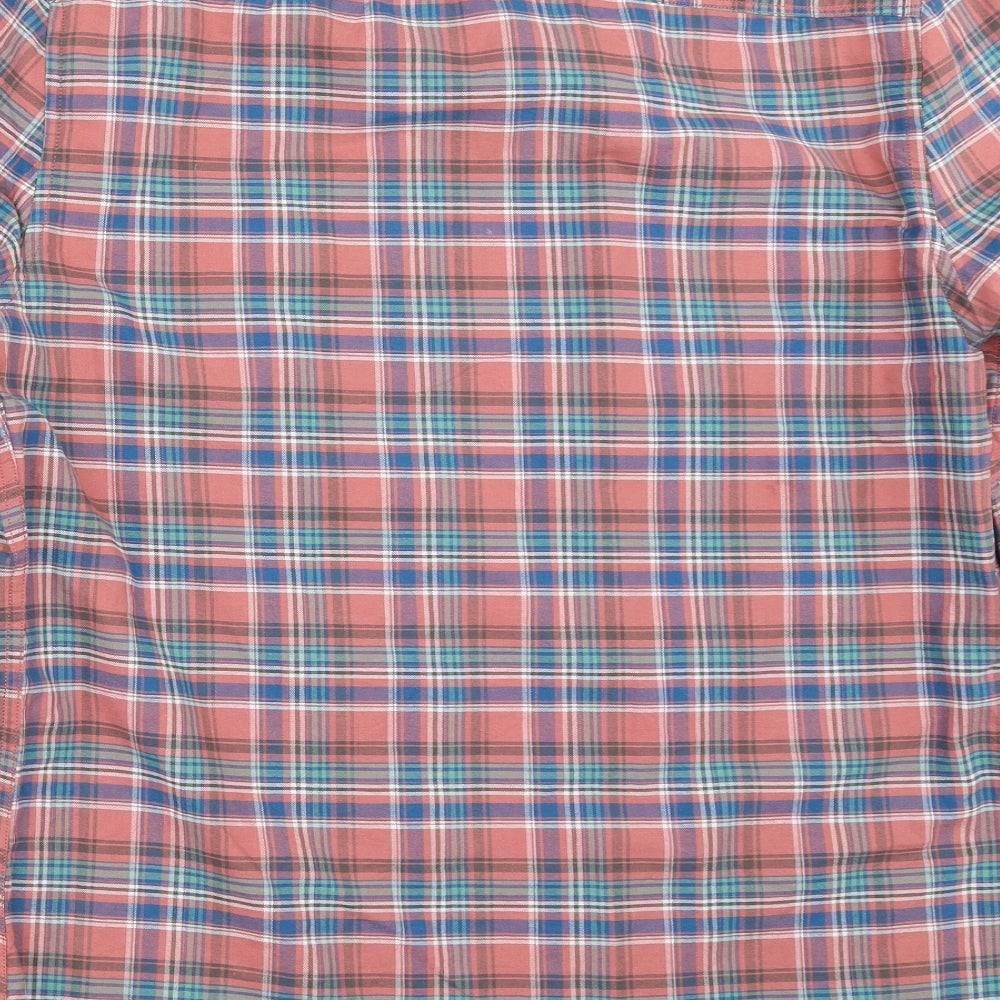 Easy Womens Red Check  Basic Button-Up Size L