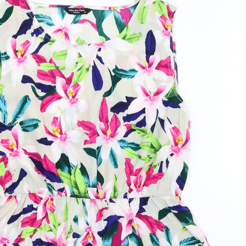 Debenhams Womens Ivory Floral  Basic Blouse Size 14