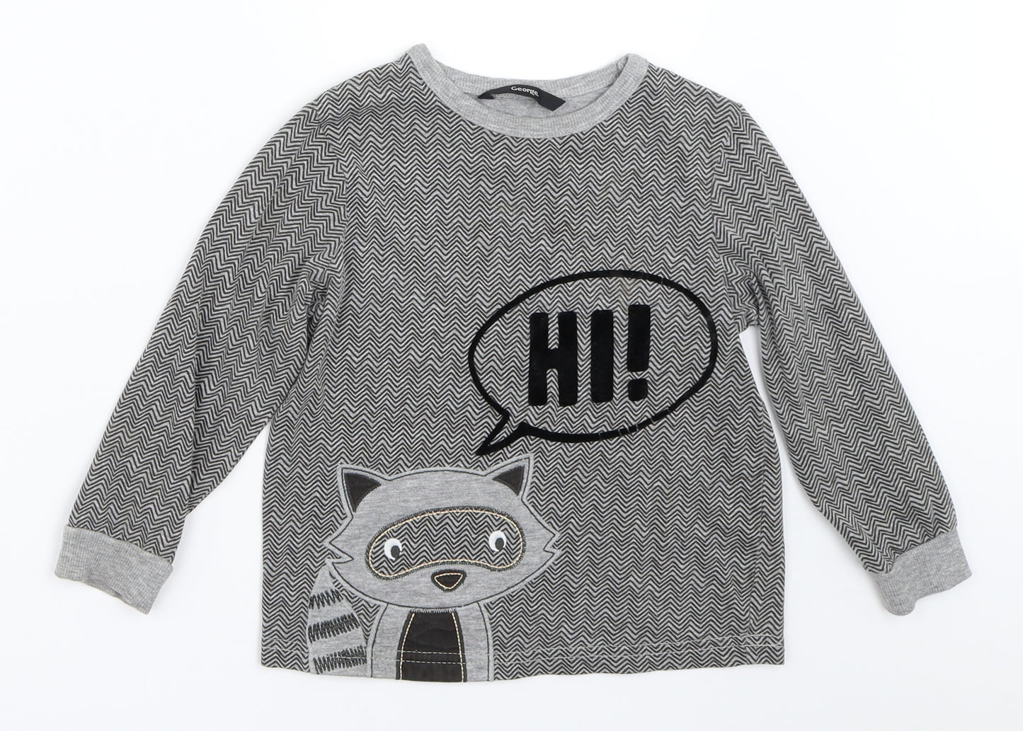 George Boys Grey   Basic T-Shirt Size 3-4 Years