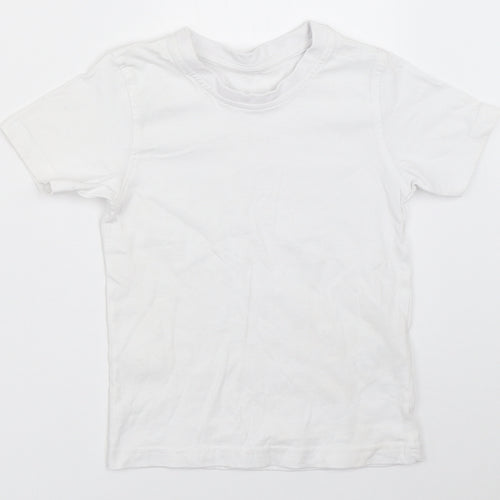 Aldi Boys White   Basic T-Shirt Size 4-5 Years