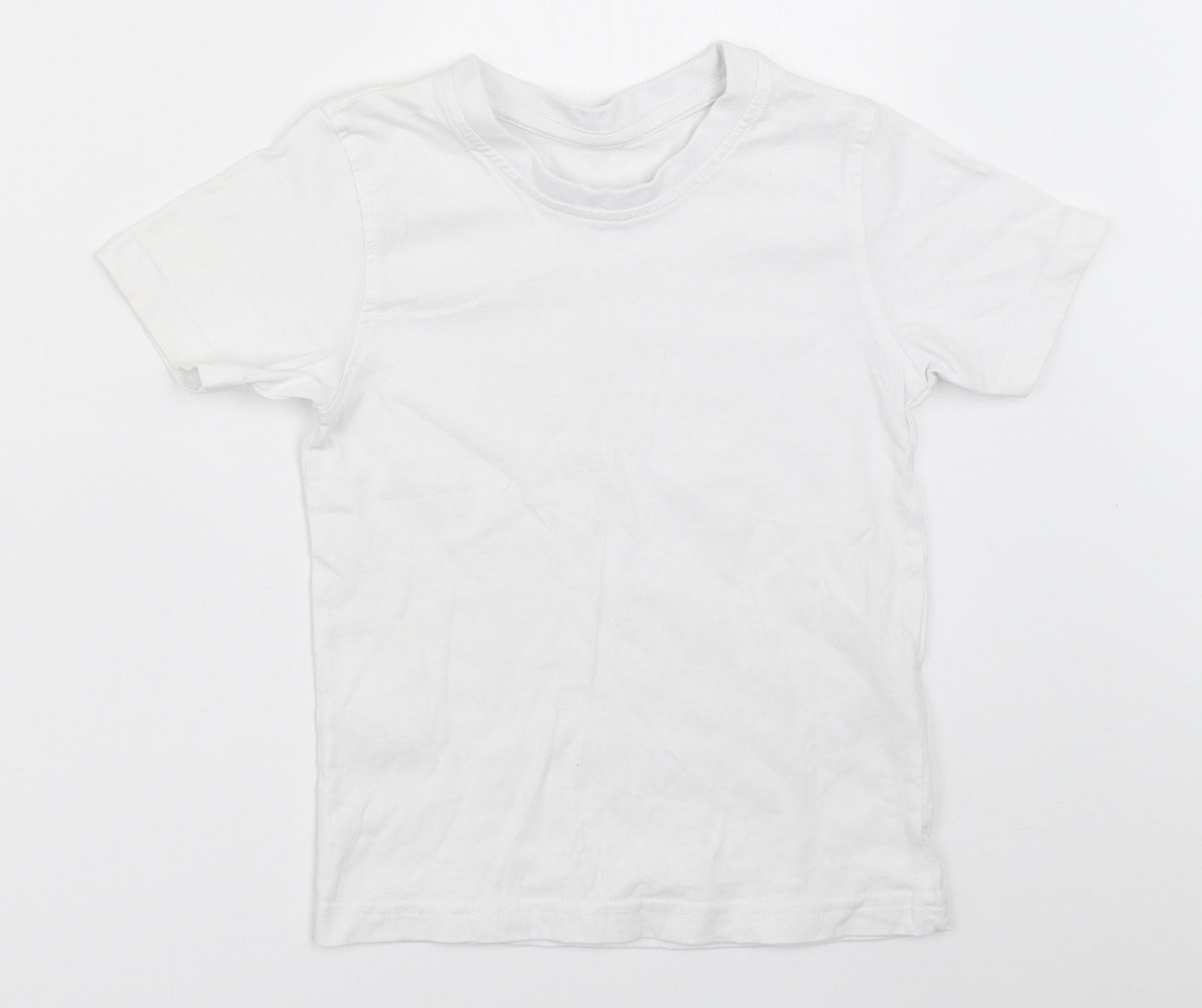 Aldi Boys White   Basic T-Shirt Size 4-5 Years