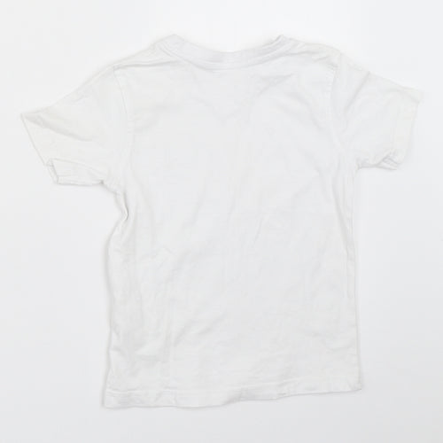 Aldi Boys White   Basic T-Shirt Size 4-5 Years
