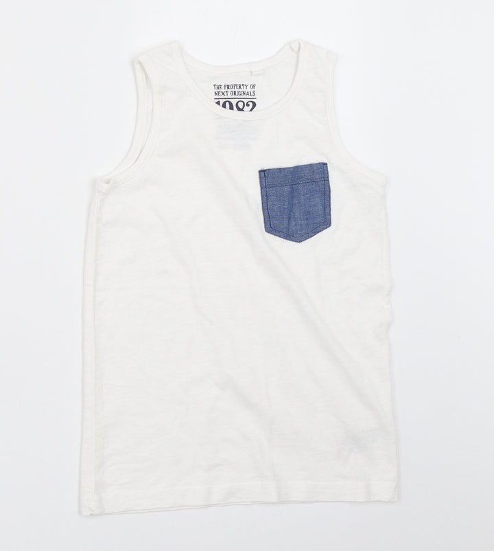 NEXT Boys White Basic Tank Size 7 Years