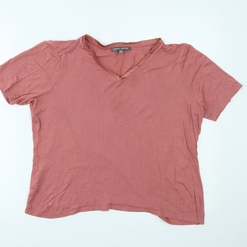 Laura Ashley Womens Pink   Basic T-Shirt Size 16