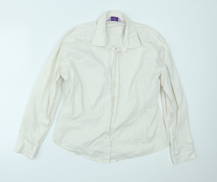 Henbury Womens White Basic Button-Up Size 2XL