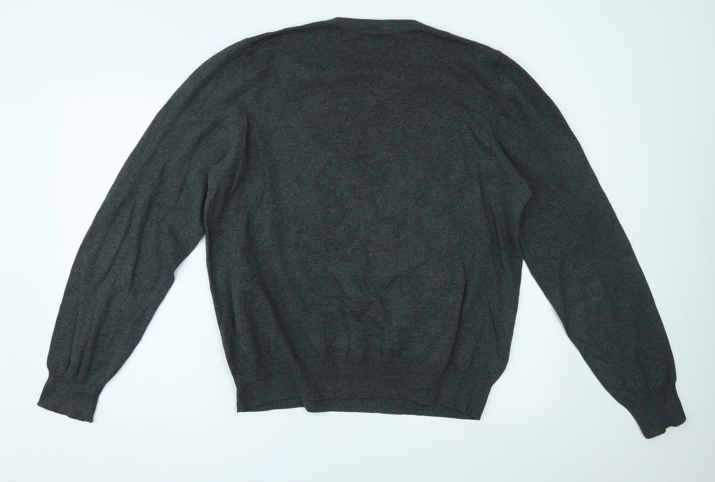 Marks and Spencer Mens Grey Argyle/Diamond  Pullover Jumper Size L