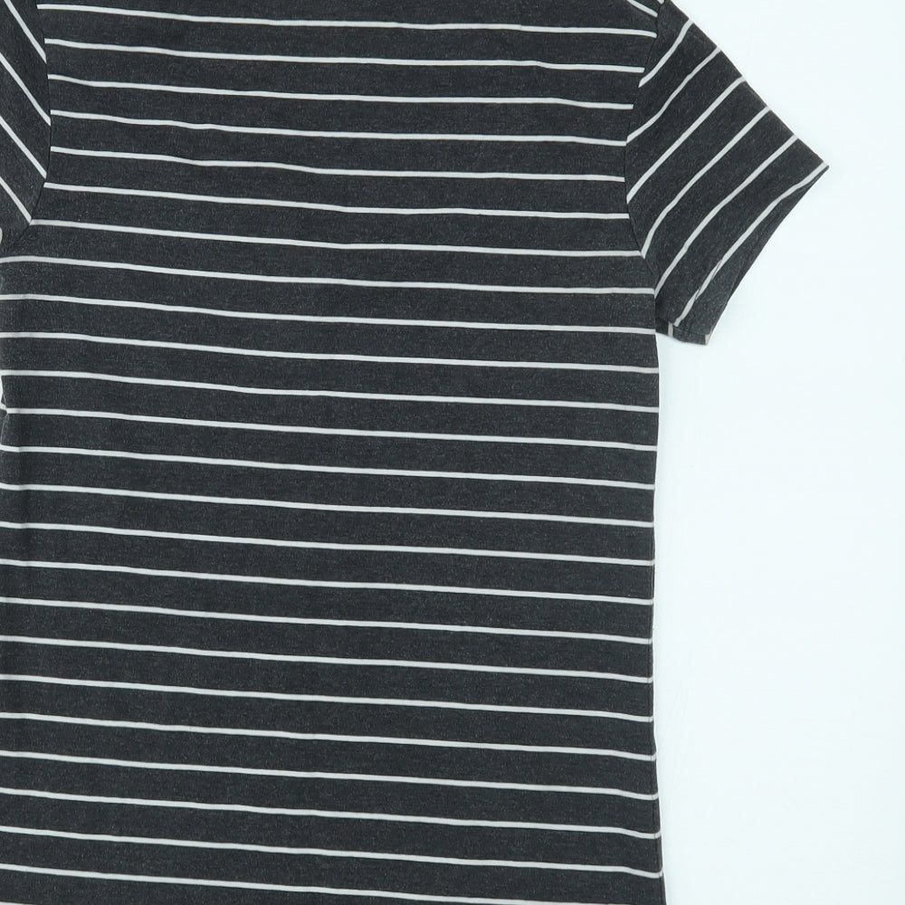 Primark Womens Grey Striped  Basic T-Shirt Size 10