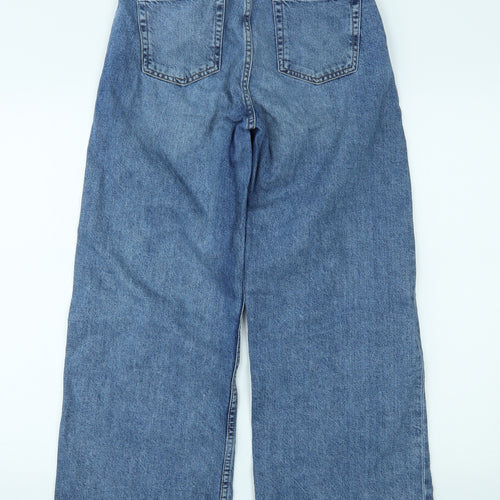 Primark Womens Blue  Denim Wide-Leg Jeans Size 8 L27 in