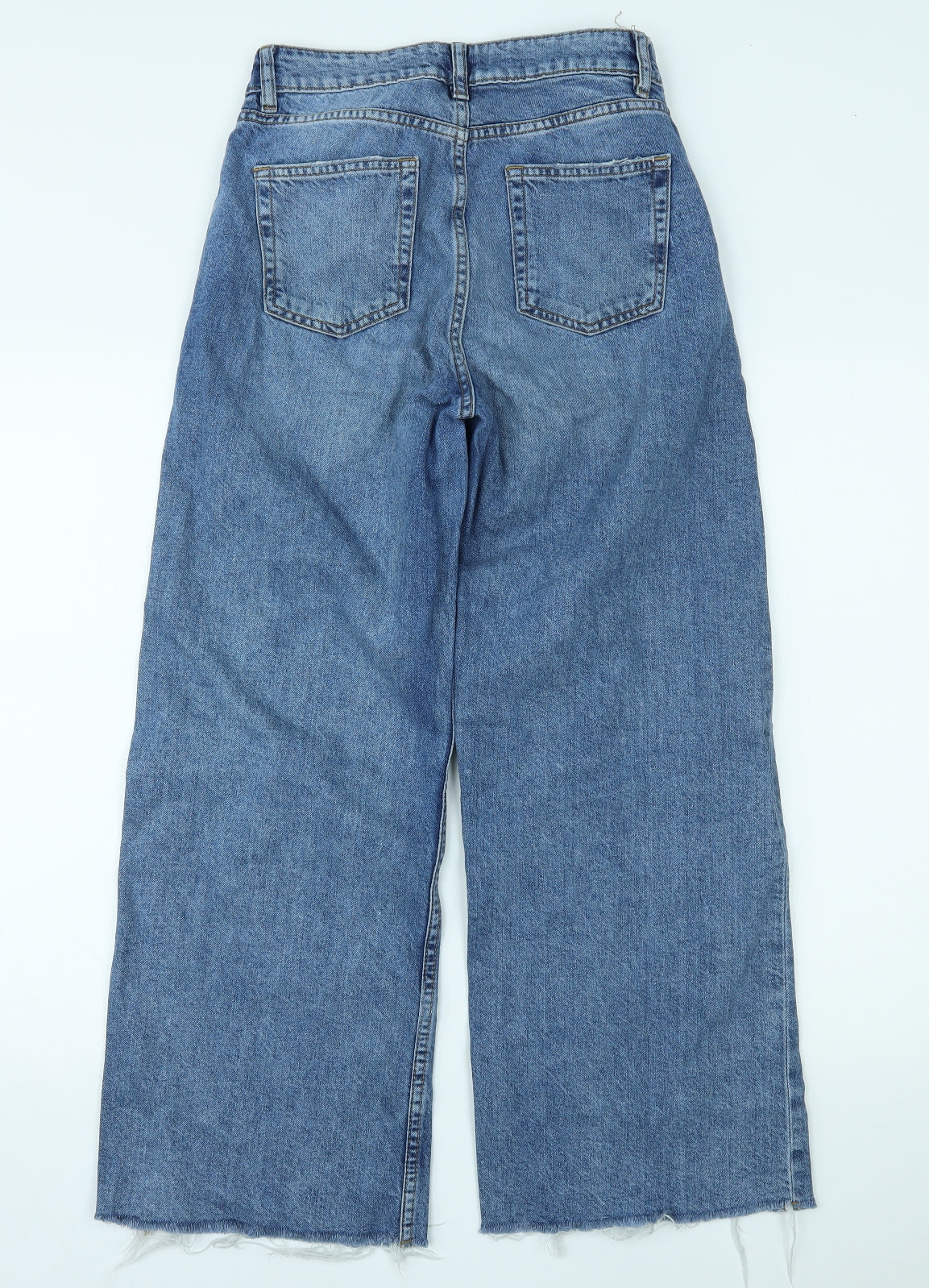 Primark Womens Blue  Denim Wide-Leg Jeans Size 8 L27 in
