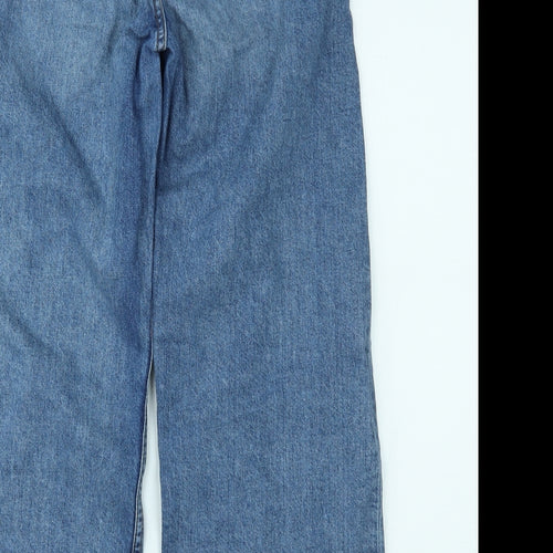 Primark Womens Blue  Denim Wide-Leg Jeans Size 8 L27 in