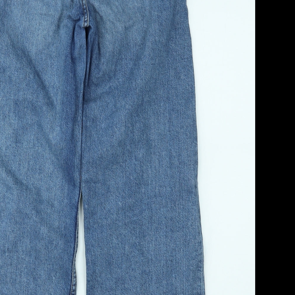 Primark Womens Blue  Denim Wide-Leg Jeans Size 8 L27 in