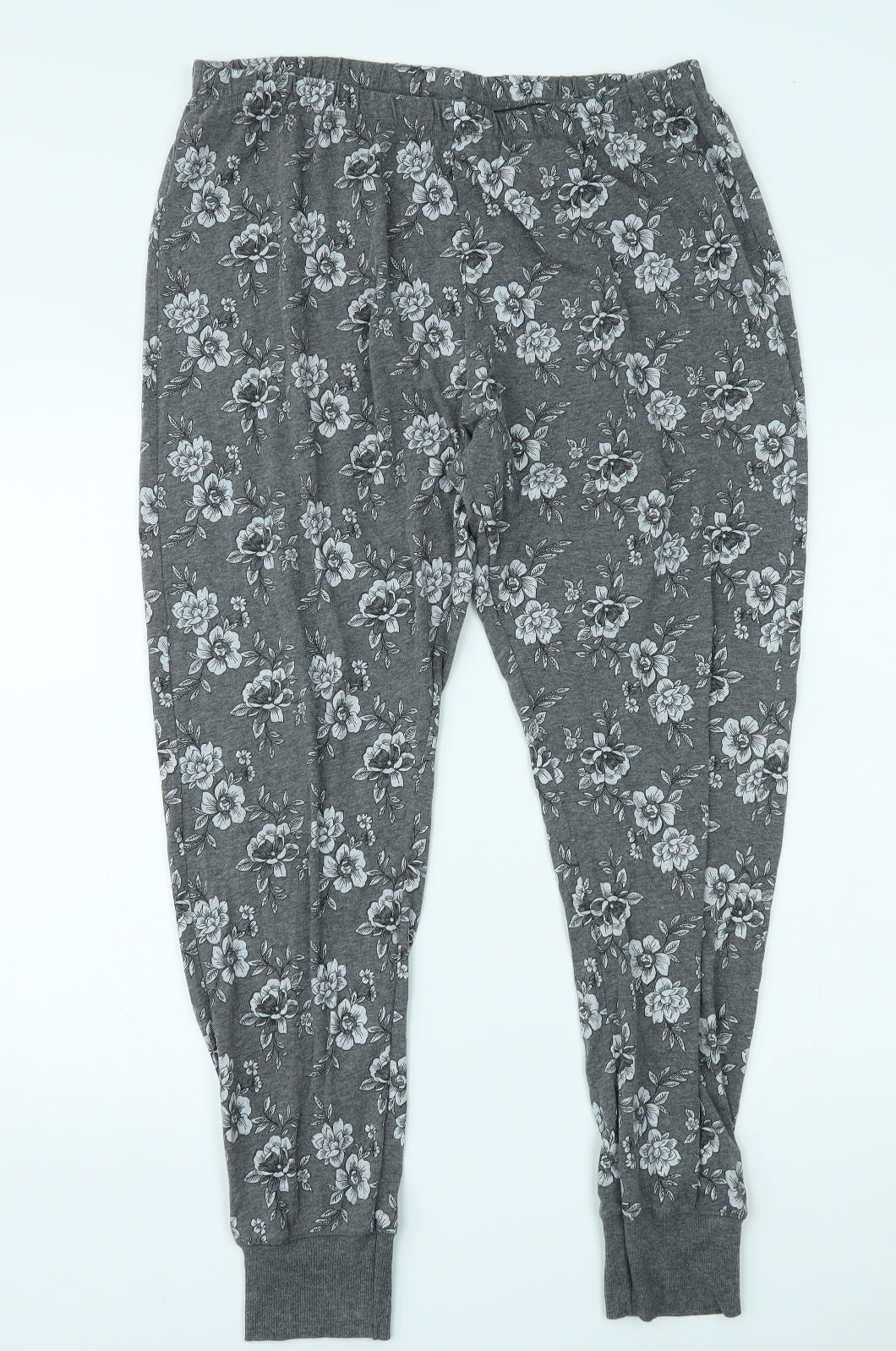 Matalan Womens Grey Floral   Pyjama Pants Size L