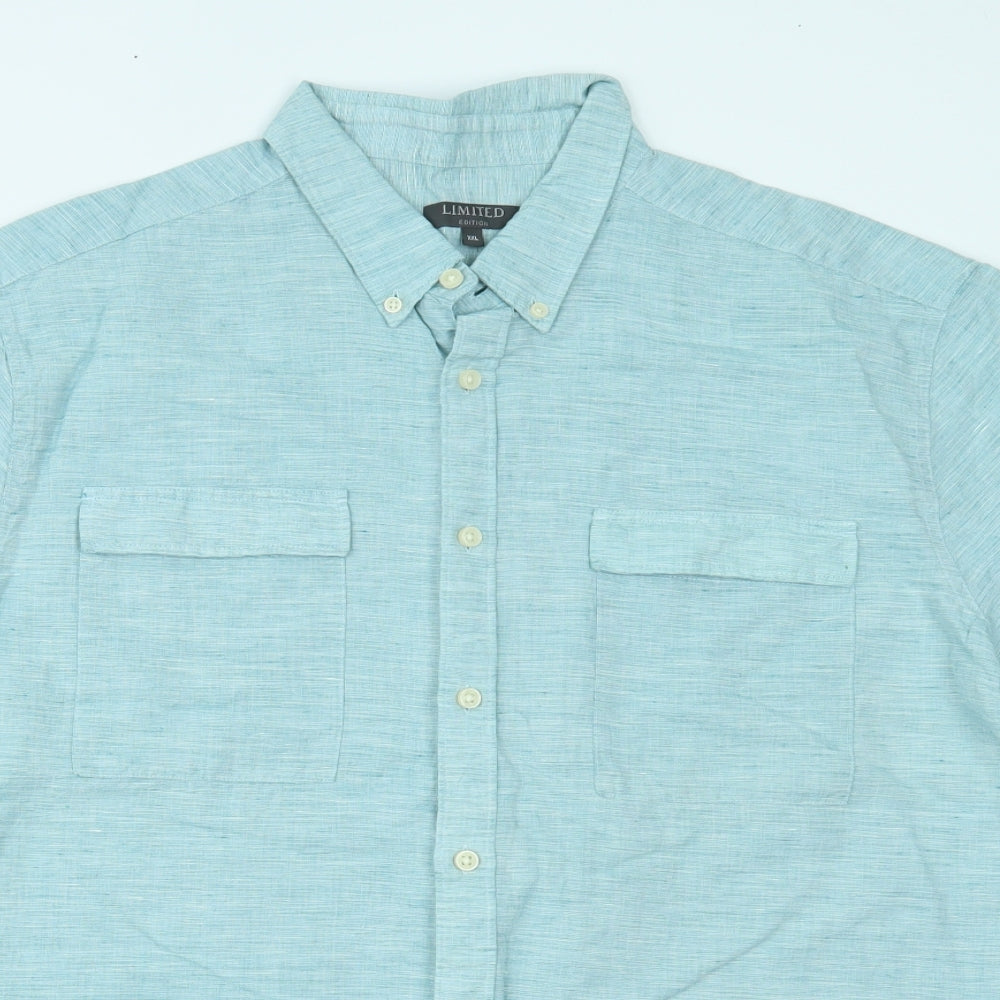 Marks and Spencer Mens Blue    Button-Up Size 2XL