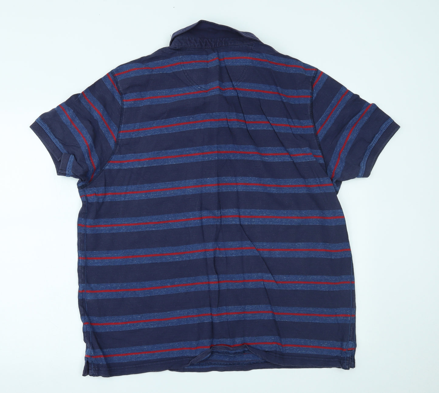 Marks and Spencer Mens Blue Striped   Polo Size 2XL