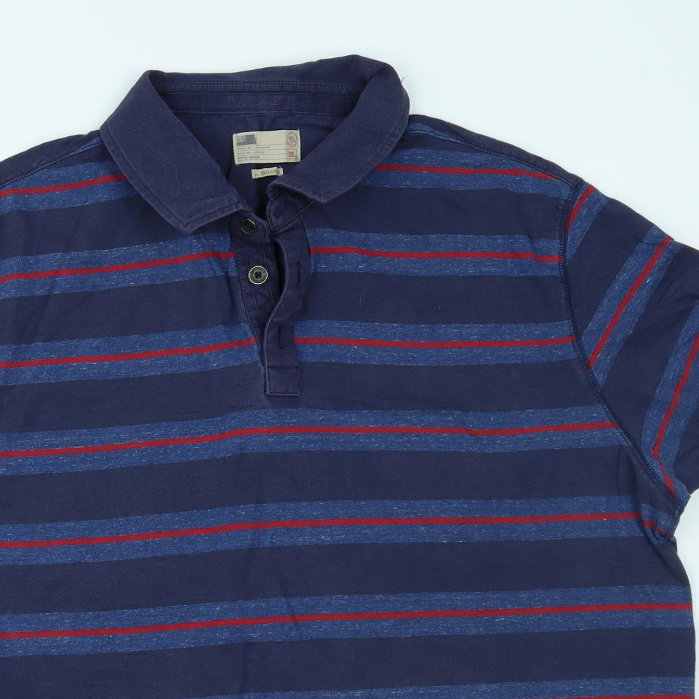 Marks and Spencer Mens Blue Striped   Polo Size 2XL