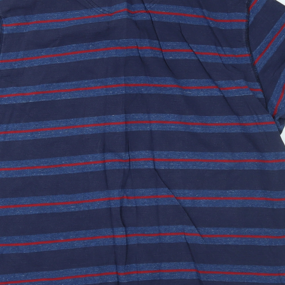 Marks and Spencer Mens Blue Striped   Polo Size 2XL