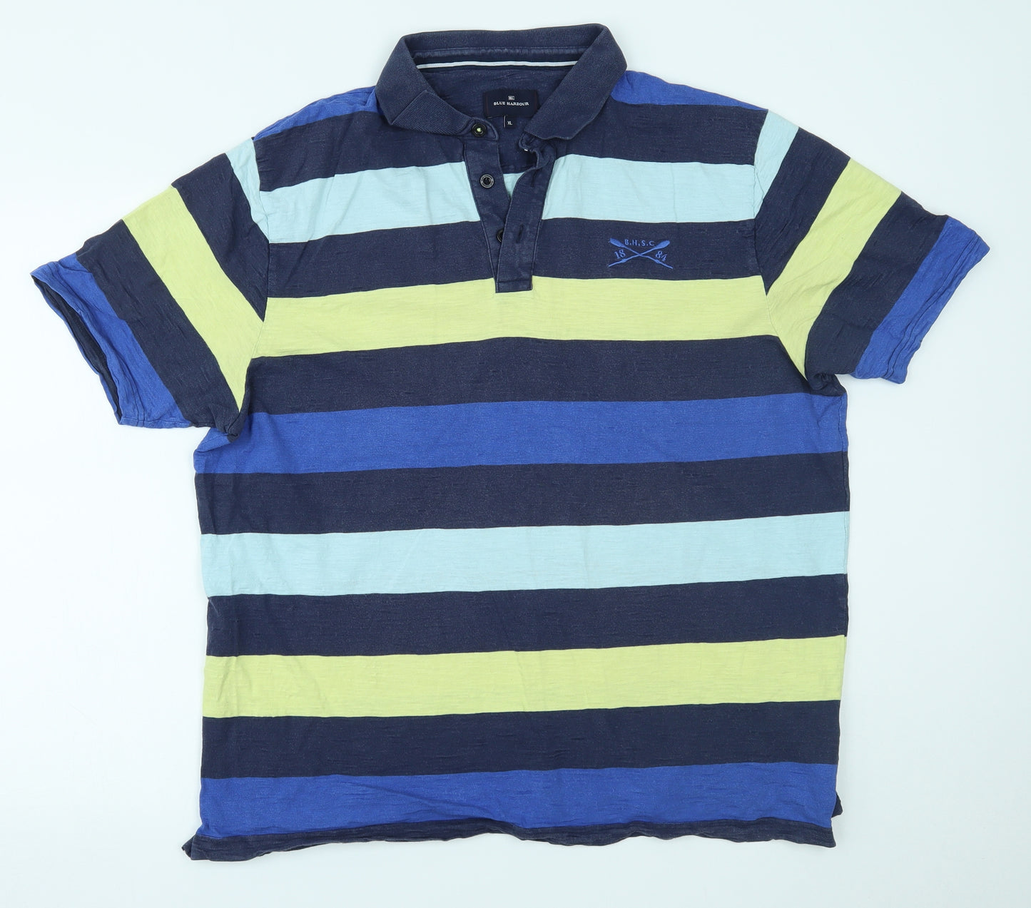 Marks and Spencer Mens Blue Striped   Polo Size XL
