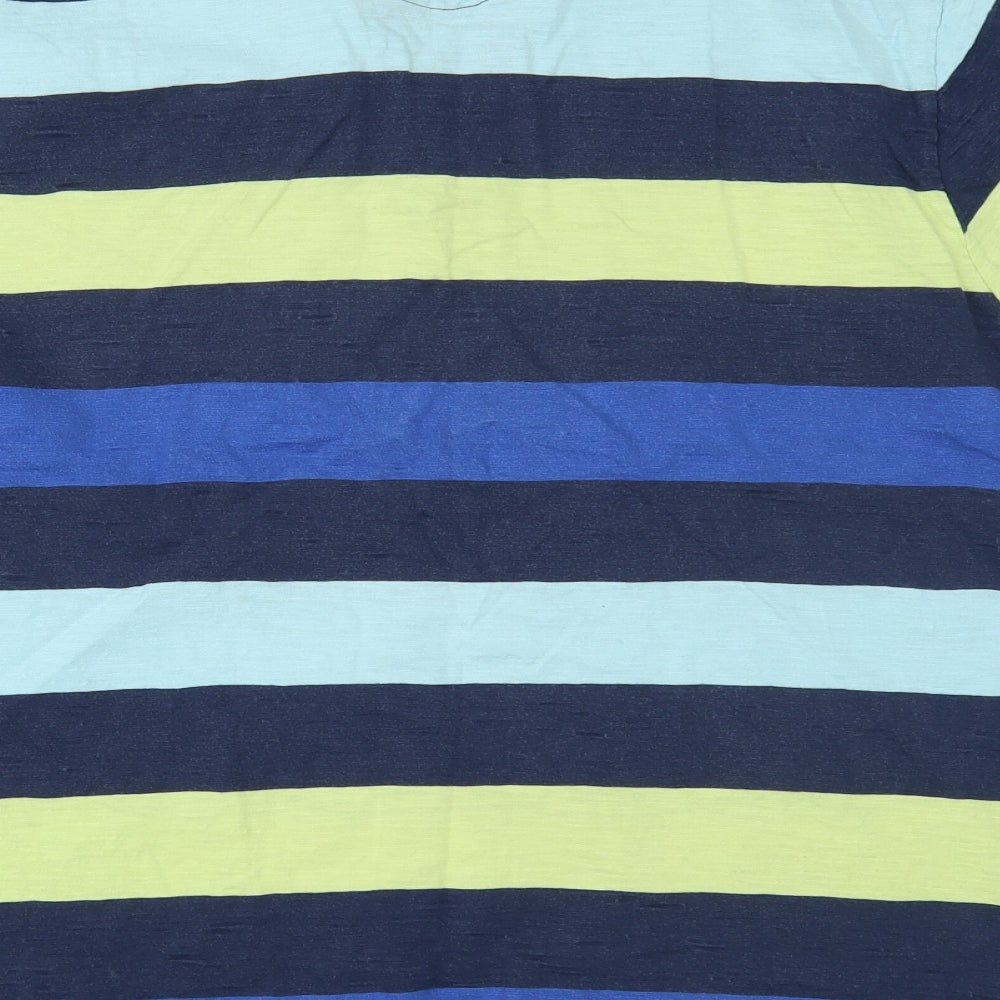Marks and Spencer Mens Blue Striped   Polo Size XL