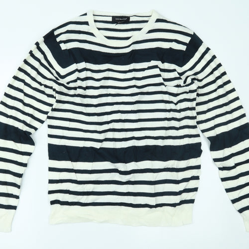 Primark Mens Blue Striped  Pullover Jumper Size L